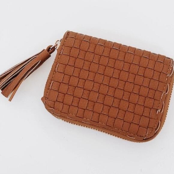Wynona Woven Card Wallet Brown - Picture 1 of 2
